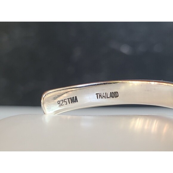 Thailand 925 Sterling Silver Believe Cuff Bracelet Vintage - Picture 5 of 10